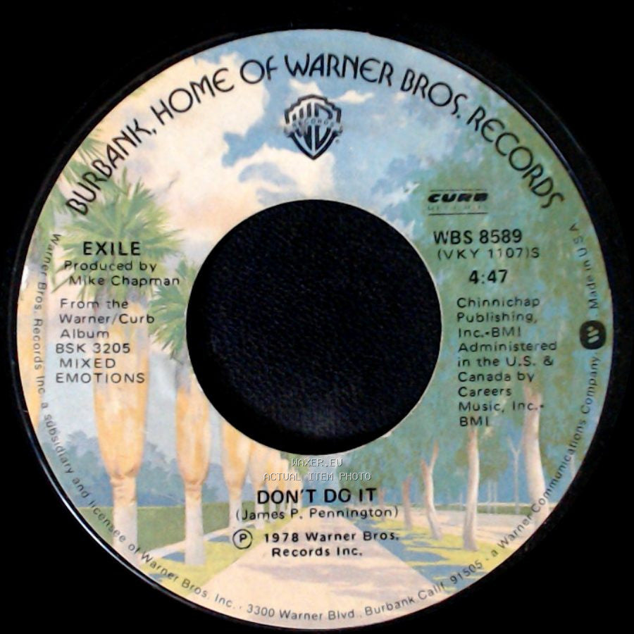 Exile - Don't Do It / Kiss You All Over (Edit) side A