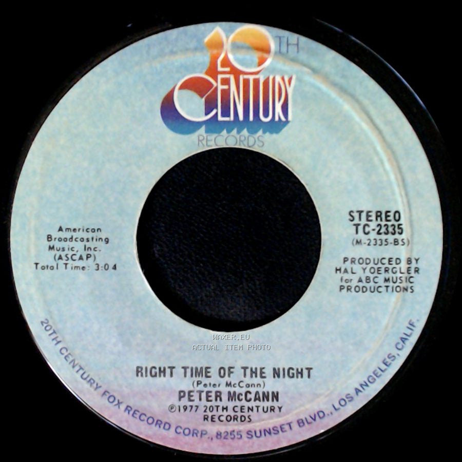 Peter Mccann - Do You Wanna Make Love / Right Time Of The Night side B