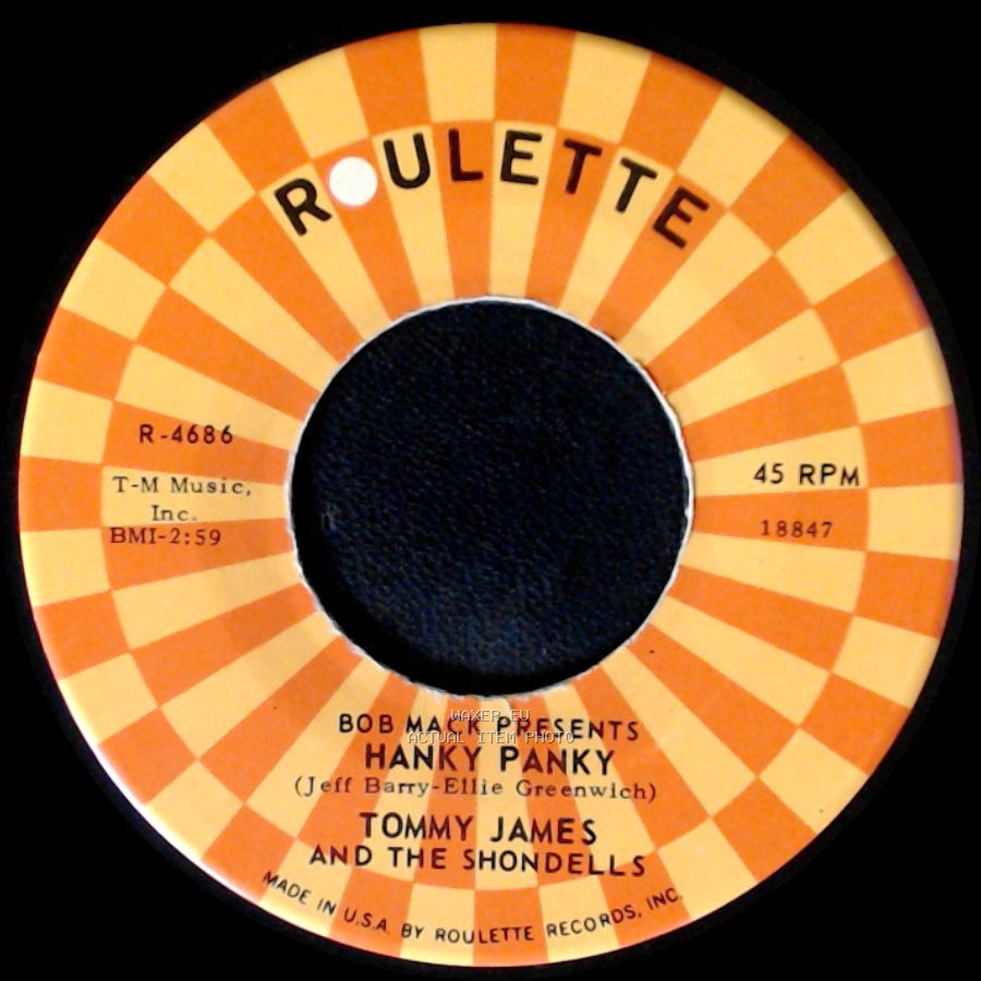 Tommy James And The Shondells - Thunderbolt / Hanky Panky side B