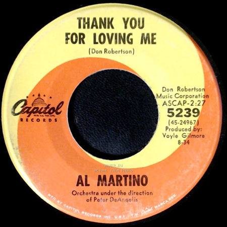 Al Martino - Always Together / Thank You For Loving Me side B