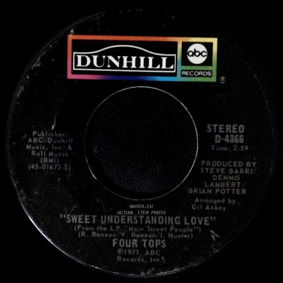 Four Tops - Main Street People / Sweet Understanding Love side B