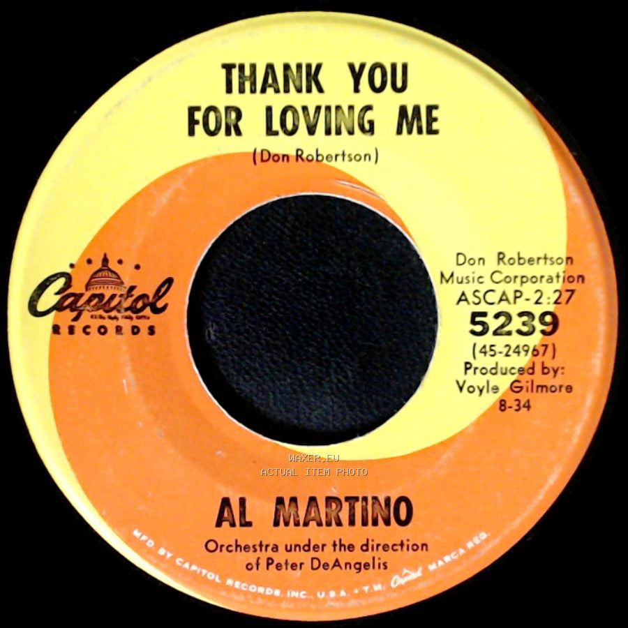Al Martino - Always Together / Thank You For Loving Me side B