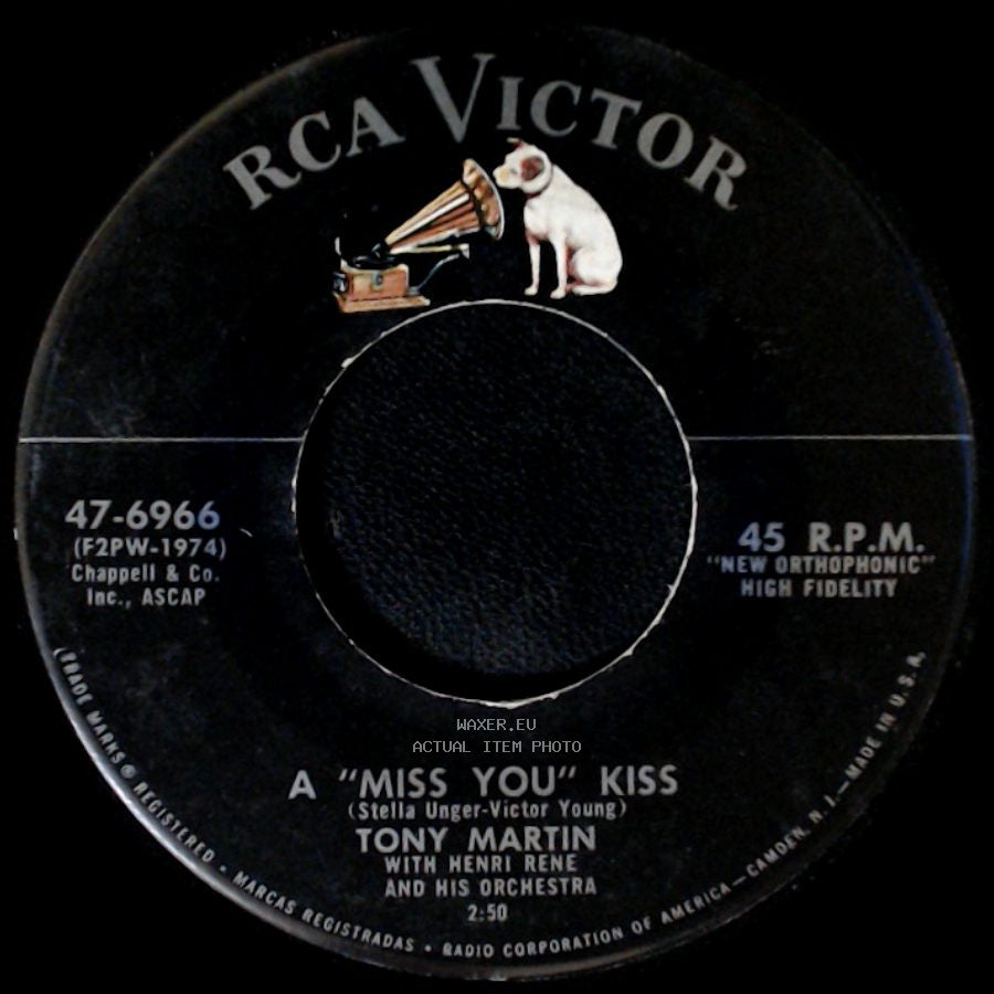 Tony Martin / Tony Martin With Henri Rene And His Orchestra - Oh, Polly O' / Miss You Kiss side B