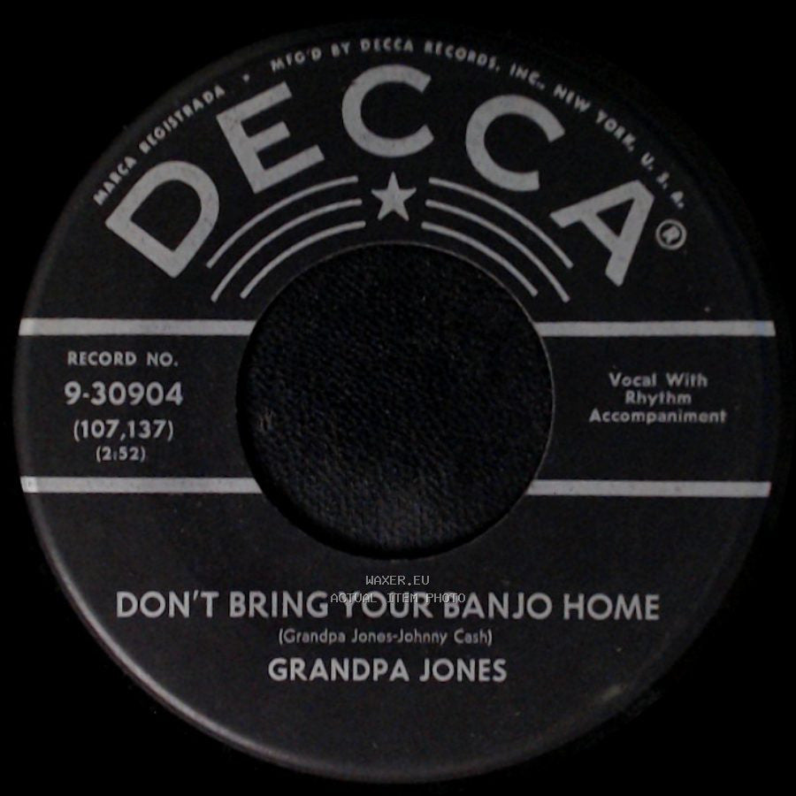 Grandpa Jones - It Takes A Lot Of Livin' / Don't Bring Your Banjo Home side B