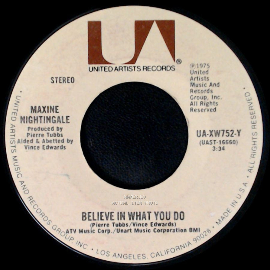 Maxine Nightingale - Right Back Where We Started From / Believe In What You Do side B
