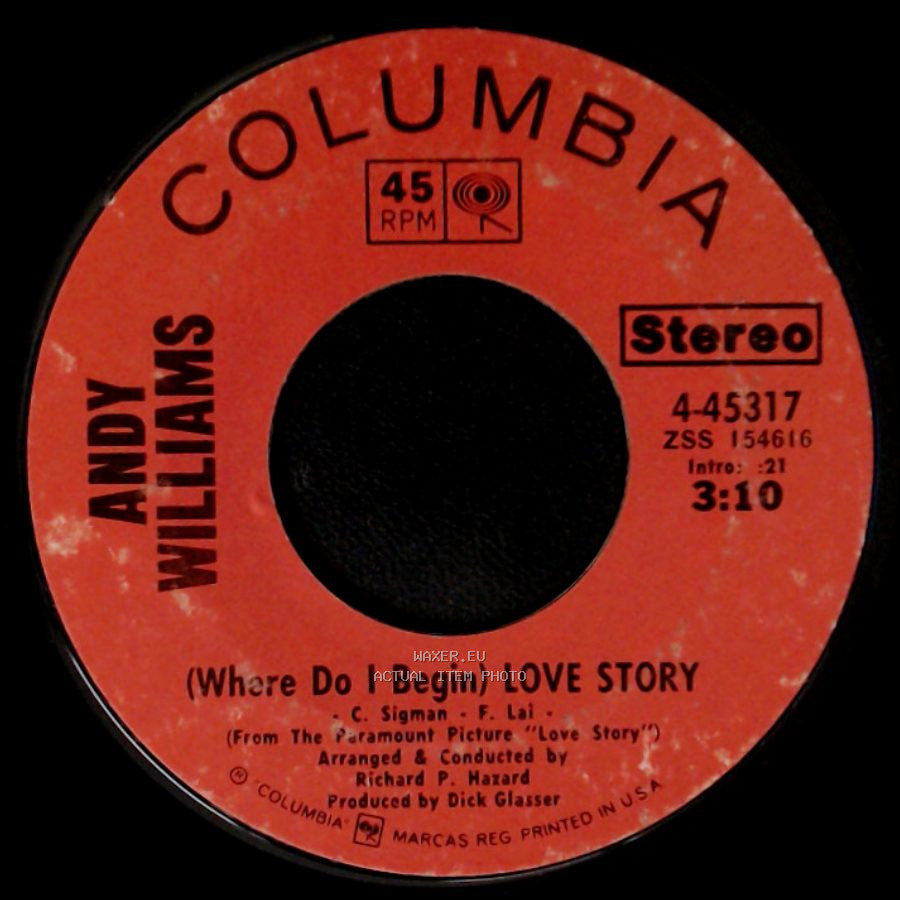 Andy Williams - (Where Do I Begin) Love Story / Something side A
