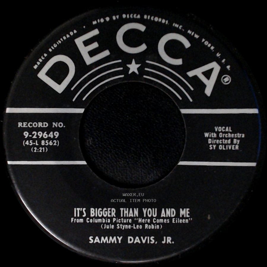 Sammy Davis, Jr. - Back Track! / It's Bigger Than You And Me side B
