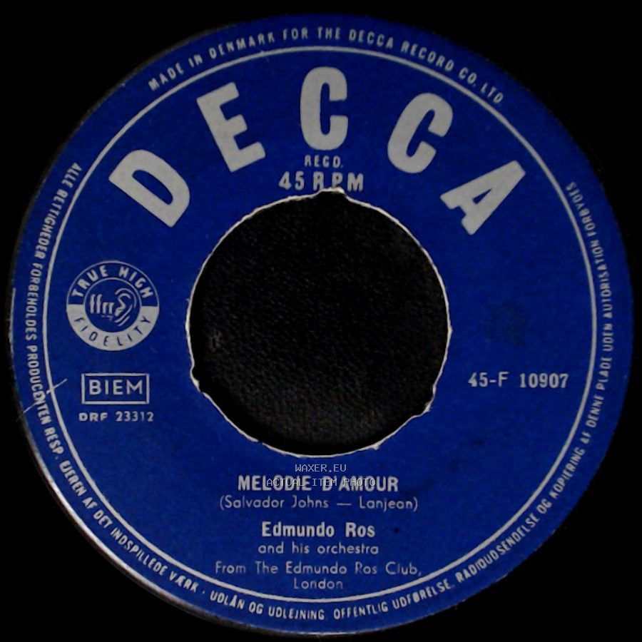 Edmundo Ros And His Orchestra - Melodie D'amour / The Carnation Girl side A