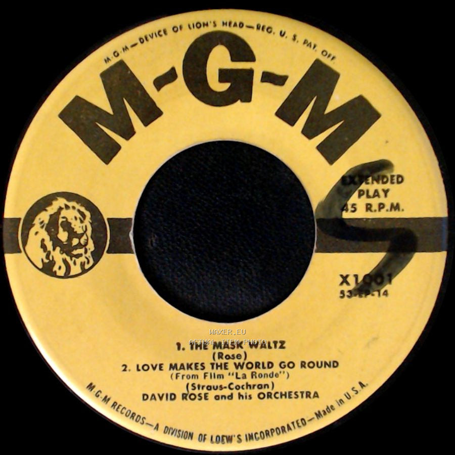 David Rose And His Orchestra - 1. The Mask Waltz / 2. Love Makes The World Go Round / Portrait Of A Flirt / Vanessa side A