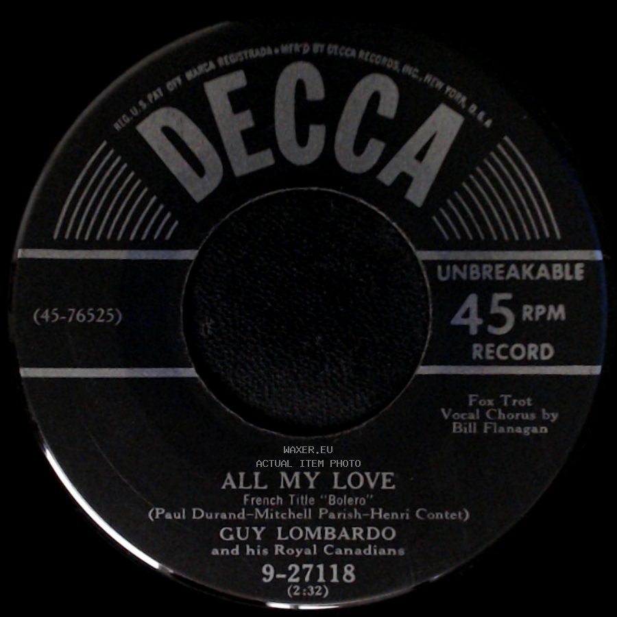Guy Lombardo And His Royal Canadians - All My Love / The Swiss Bellringer side A