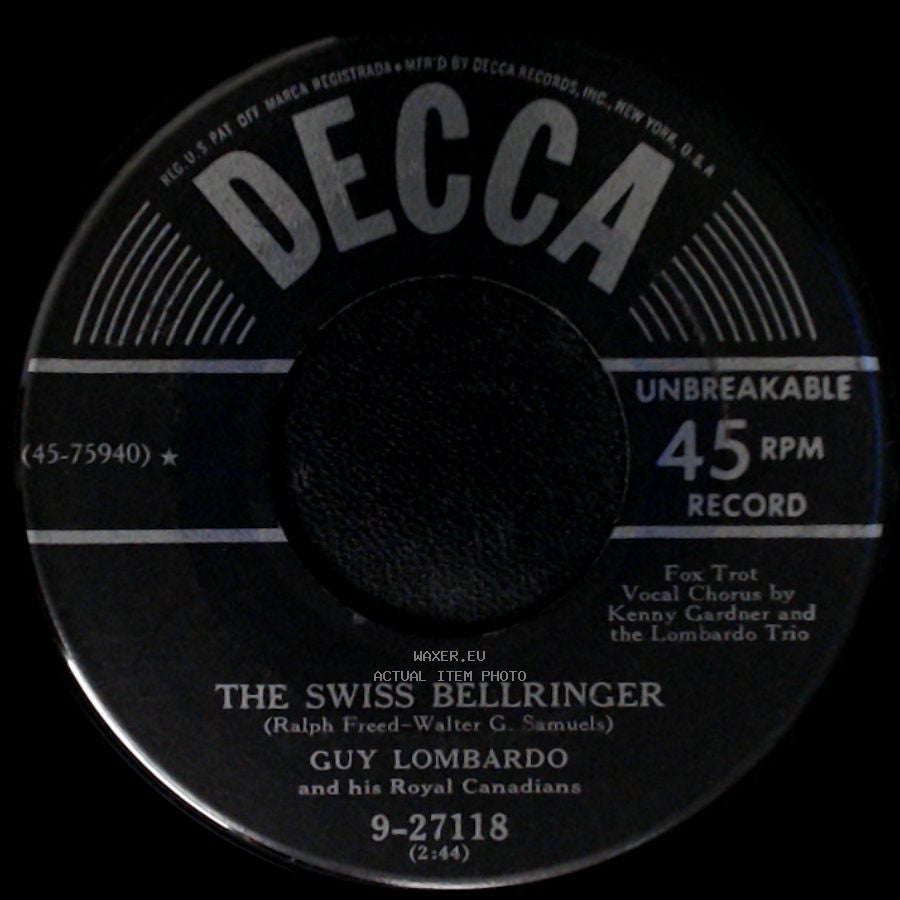 Guy Lombardo And His Royal Canadians - All My Love / The Swiss Bellringer side B