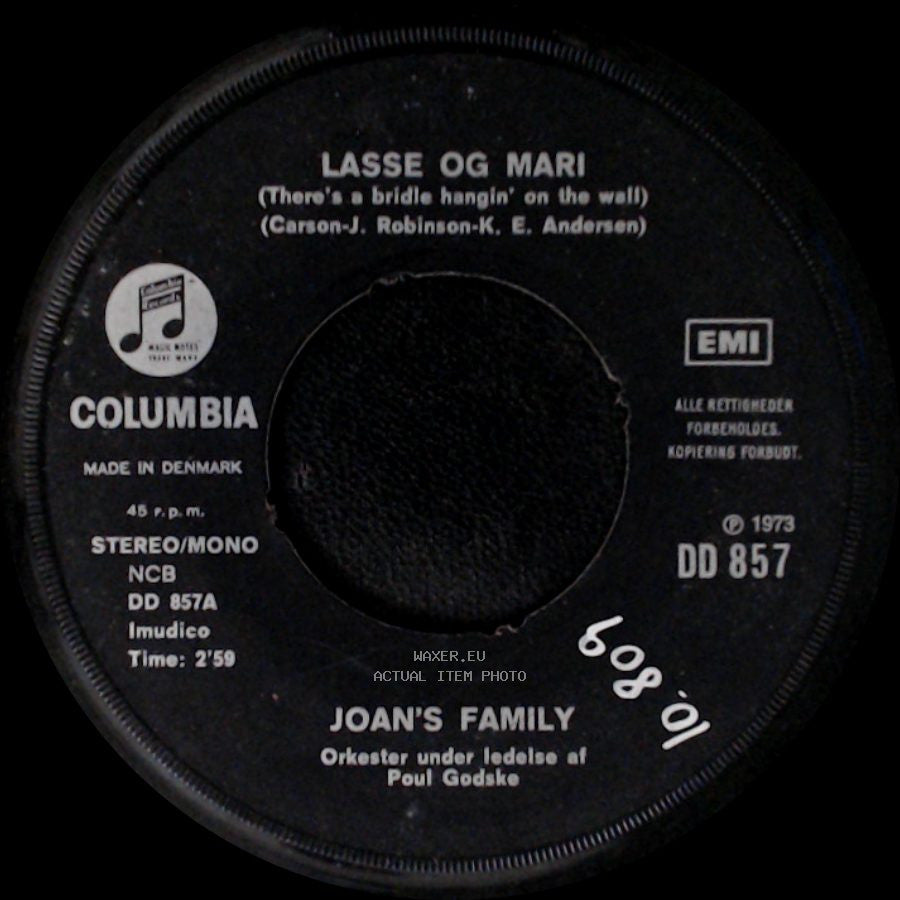 Joan's Family / Lasse Og Mari - Hvornår Var Det Nu Det Var! (She'd Rather Be With Me) / (There's A Bridle Hangin' On The Wall) side B