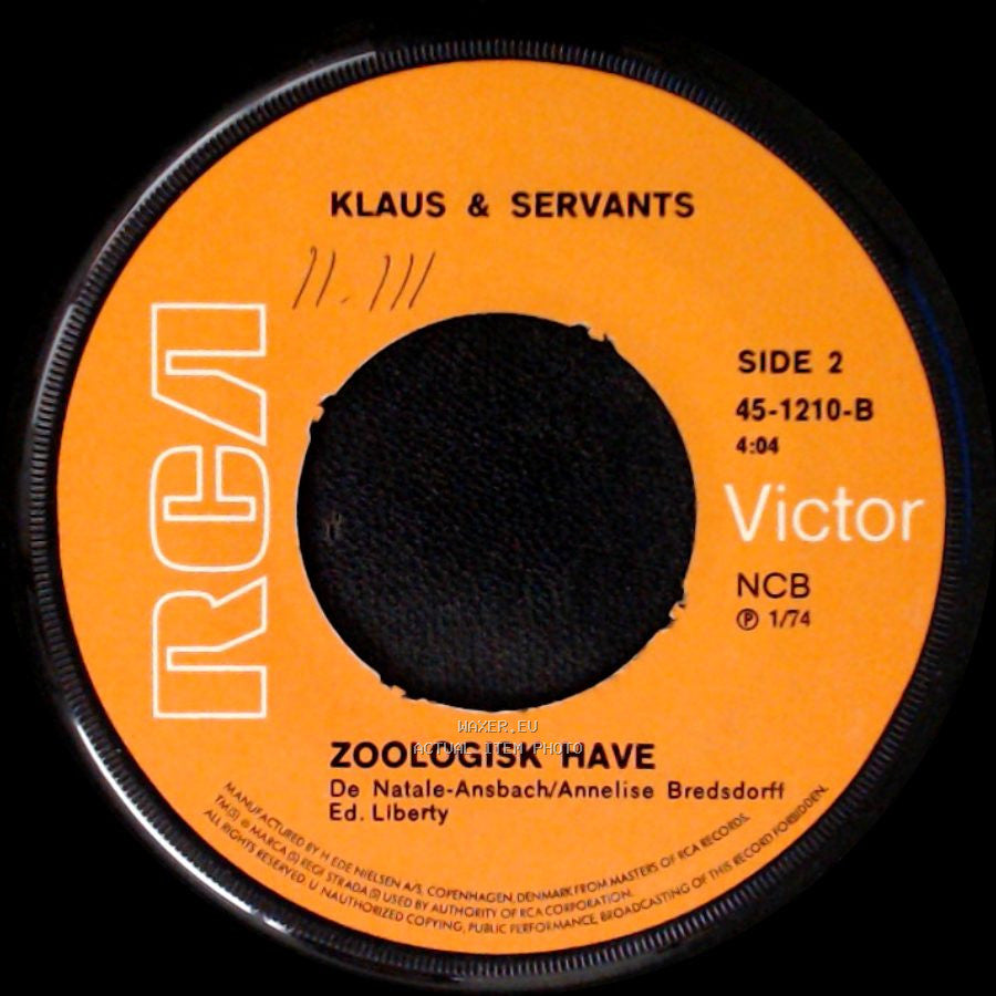 Klaus & Servants - Den Bedste Pige - / Zoologisk Have side B