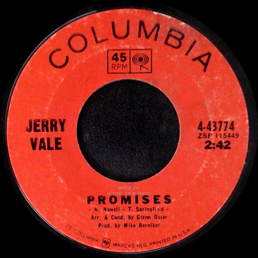 Jerry Vale - Dommage, Dommage (Too Bad, Too Bad) / Promises side B