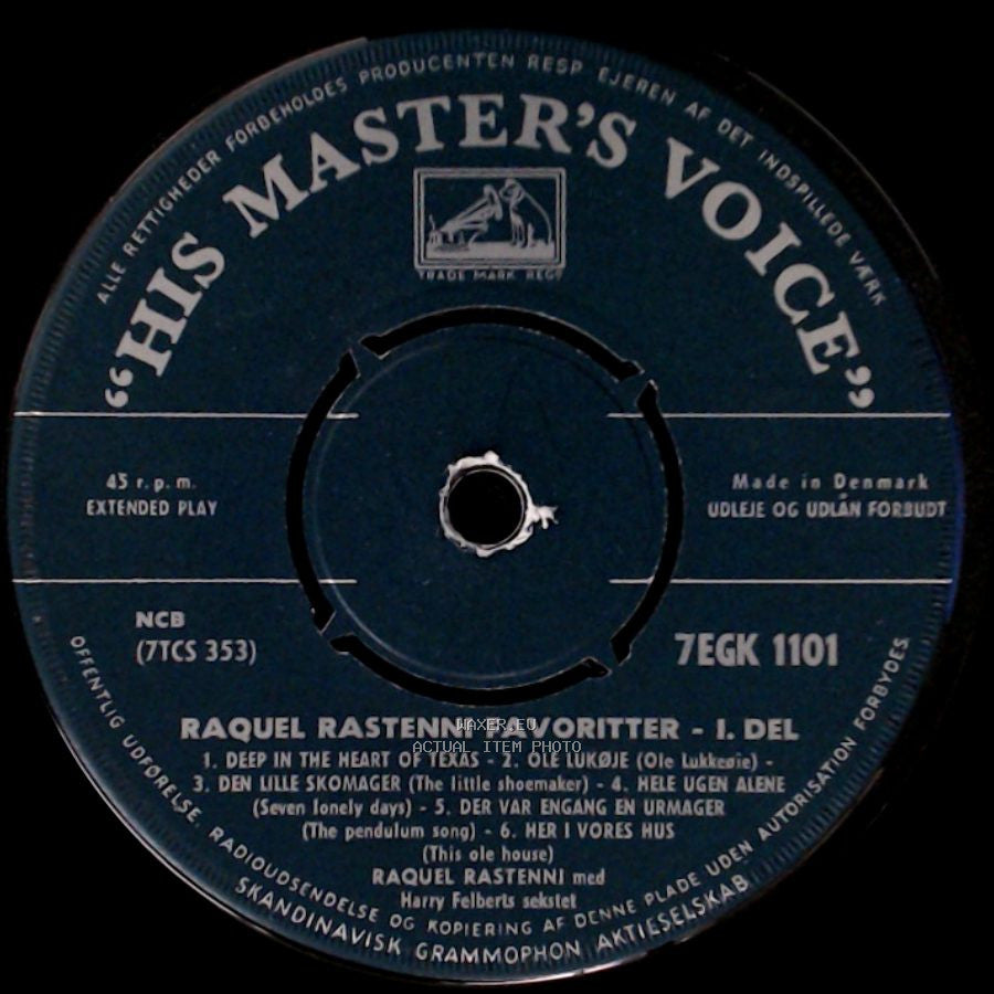 Raquel Rastenni - Favoritter - I. Del / Favoritter - Ii. Del side A