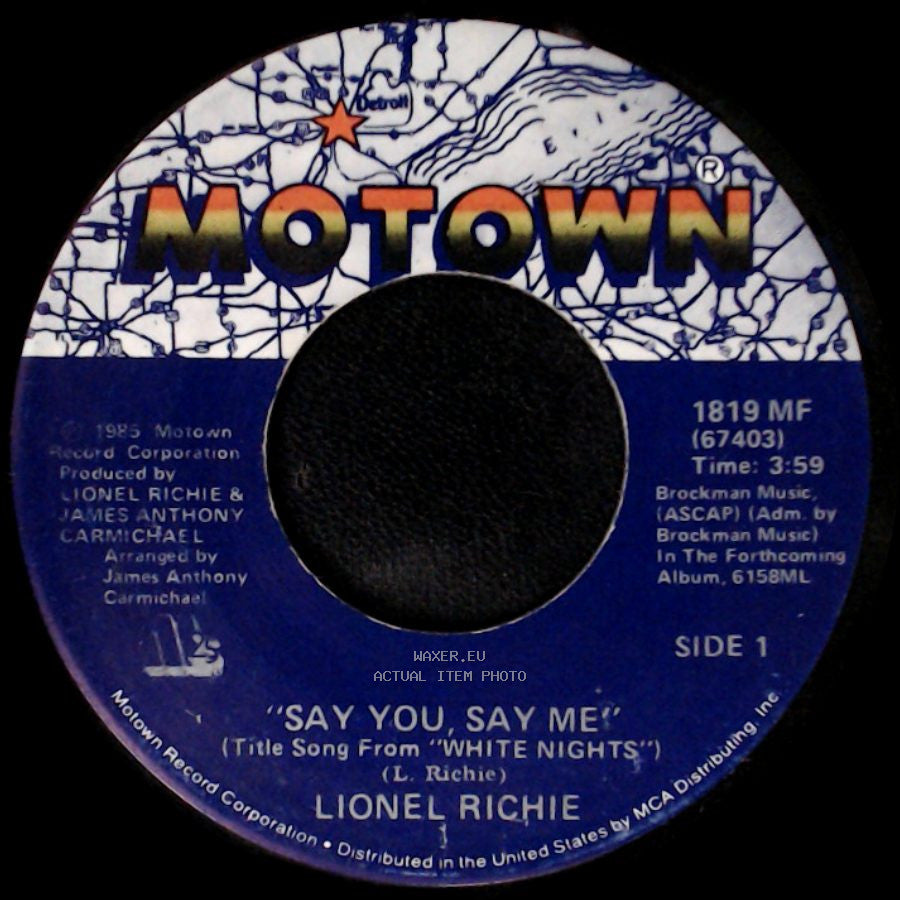Lionel Richie - Say You, Say Me / Can't Slow Down side A