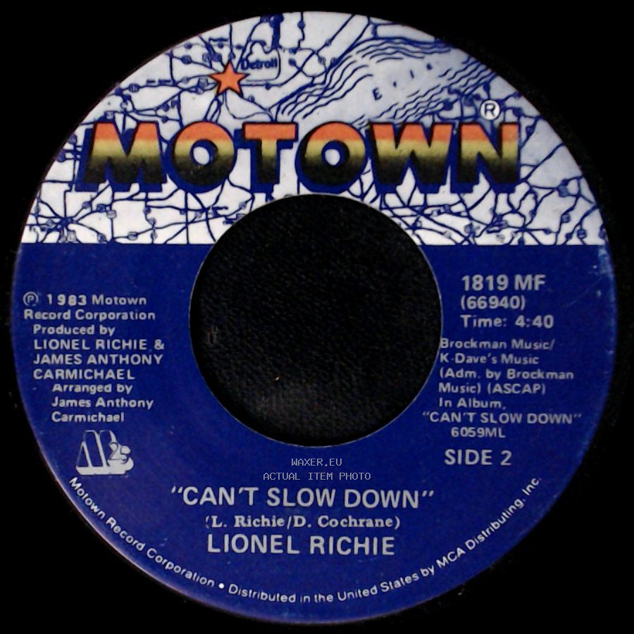 Lionel Richie - Say You, Say Me / Can't Slow Down side B