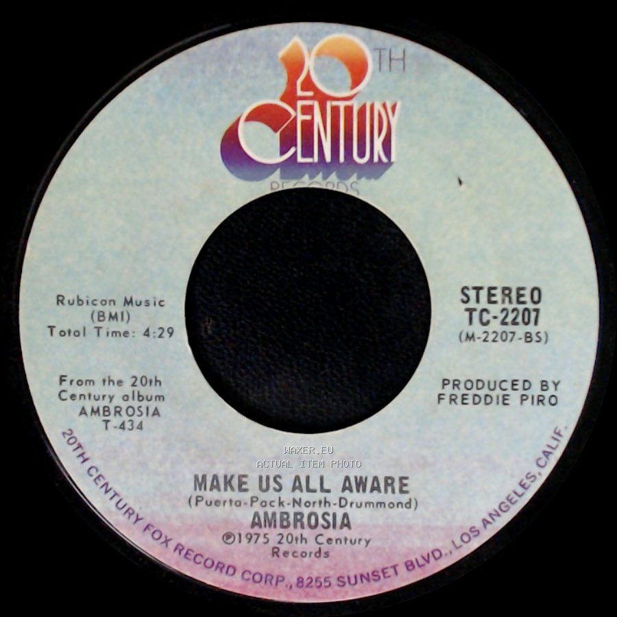 Ambrosia - Holdin' On To Yesterday / Make Us All Aware side B