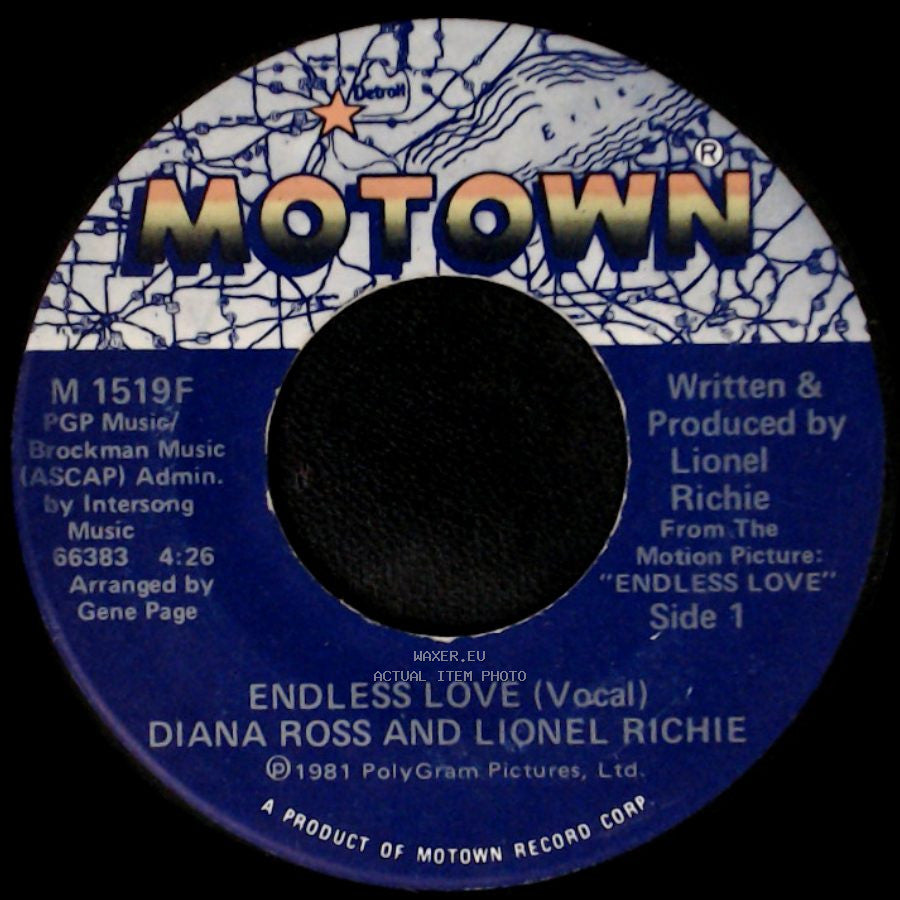 Diana Ross And Lionel Richie - Endless Love (Vocal) / Endless Love (Instrumental) side A