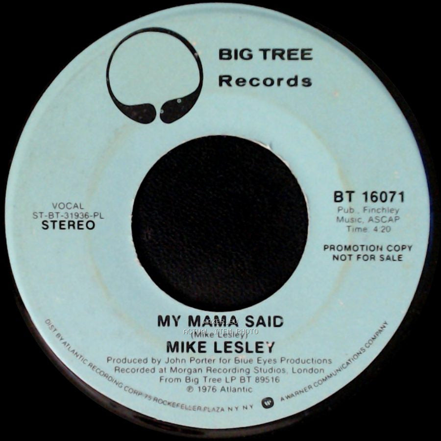 Mike Lesley - My Mama Said / My Mama Said side B