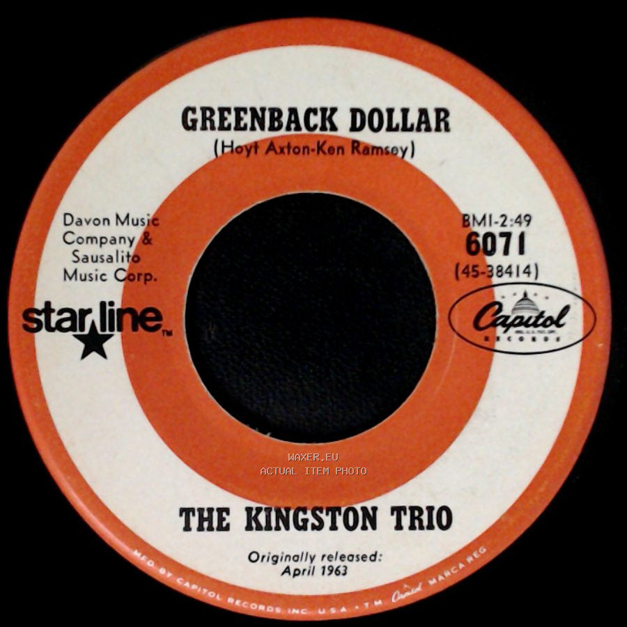 The Kingston Trio - Reverend Mr. Black / Greenback Dollar side B