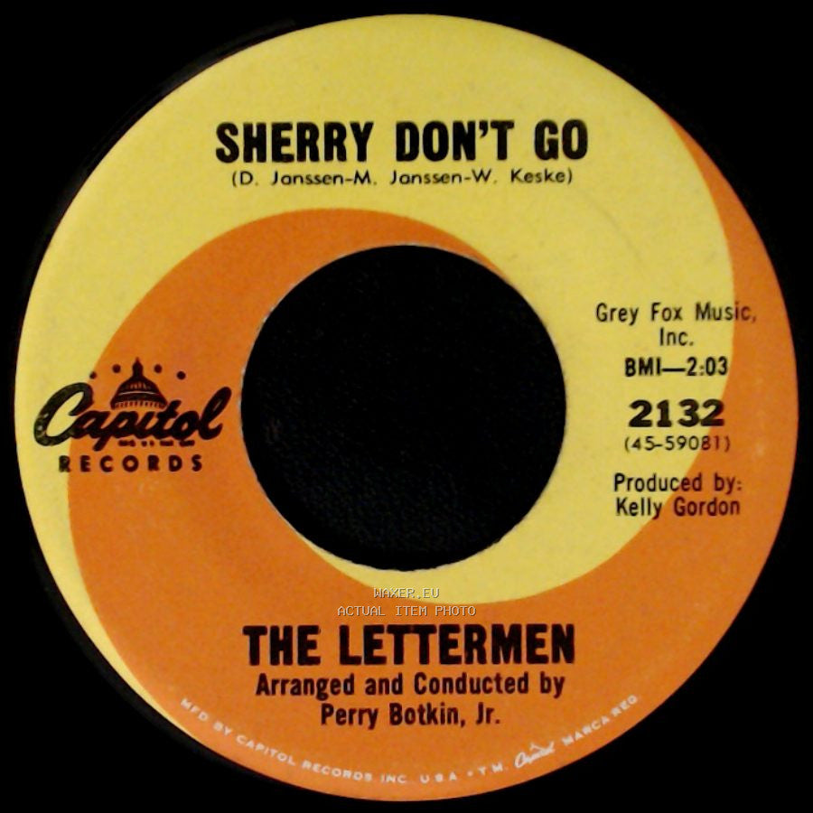 The Lettermen - Never My Love / Sherry Don't Go side B