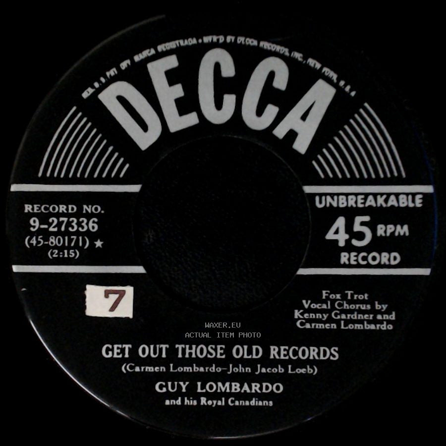 Guy Lombardo And His Royal Canadians - Tennessee Waltz / Get Out Those Old Records side B