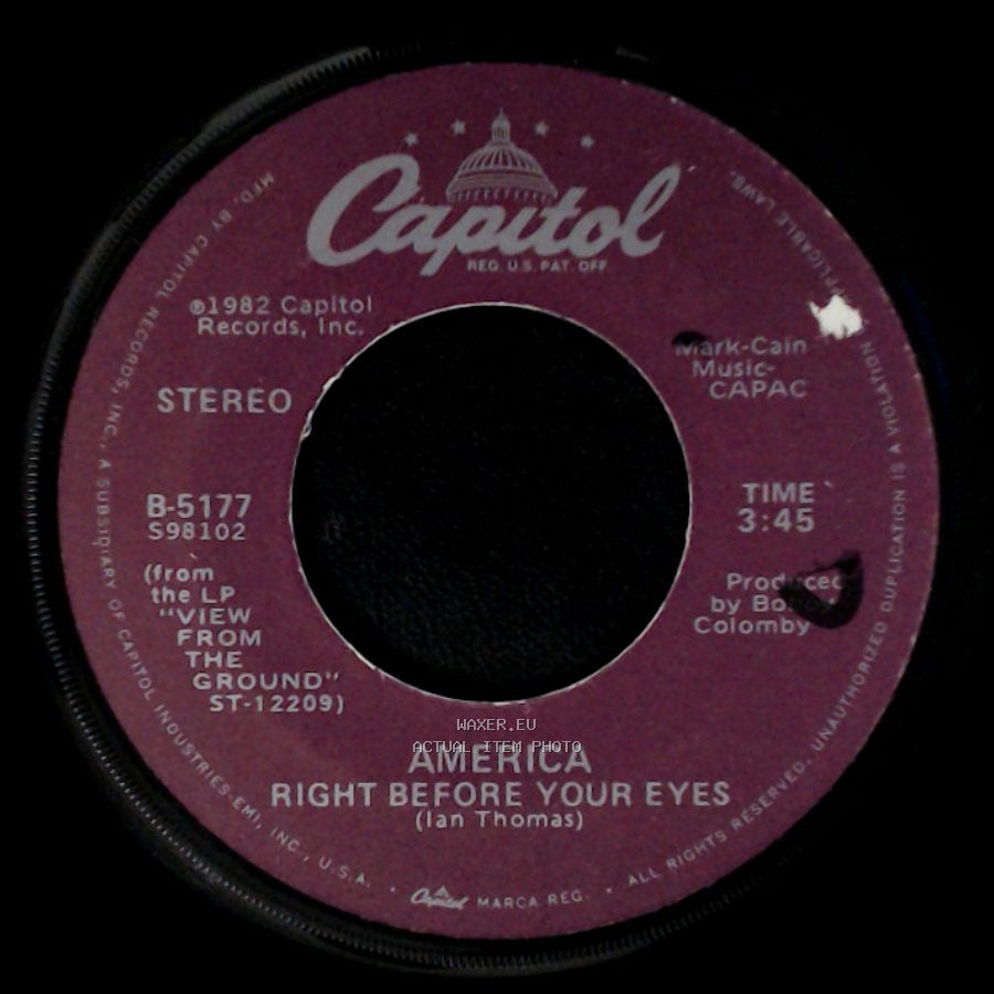 America - Inspector Mills / Right Before Your Eyes side B