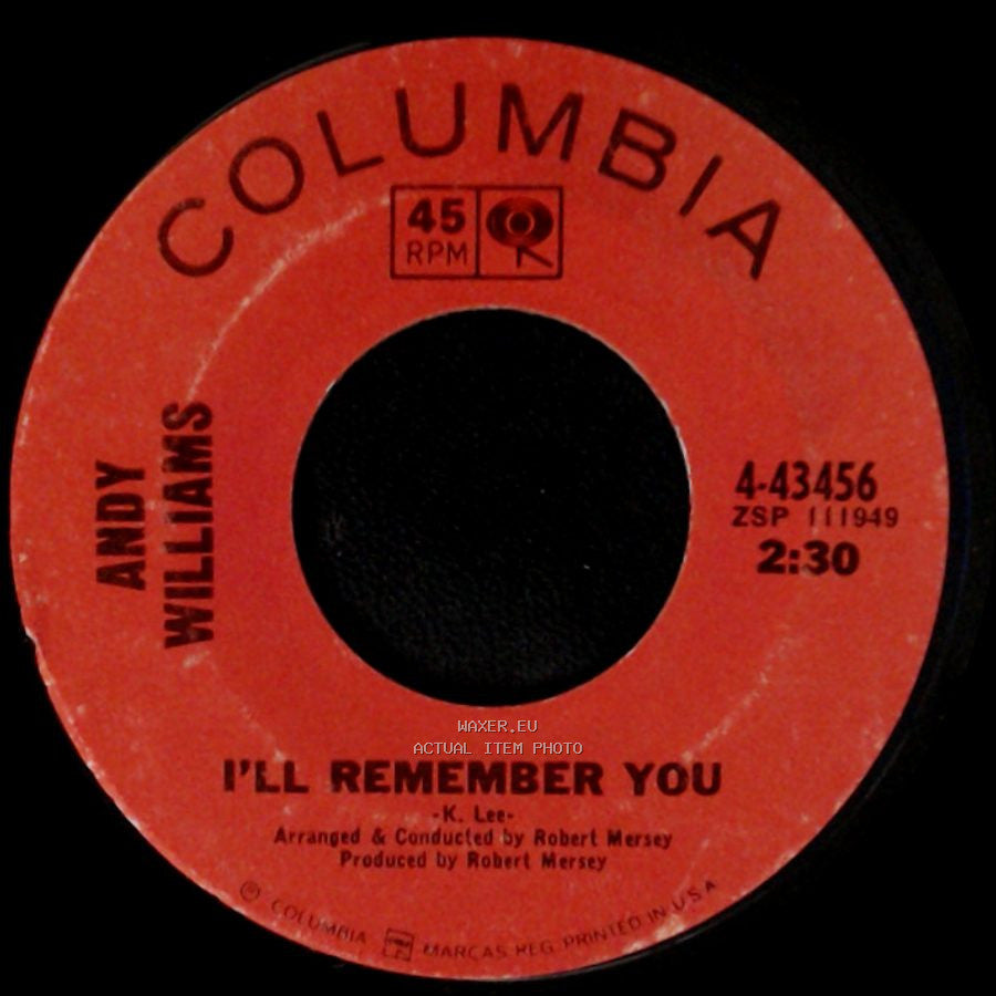 Andy Williams - I'll Remember You / Quiet Nights Of Quiet Stars (Corcovado) side A
