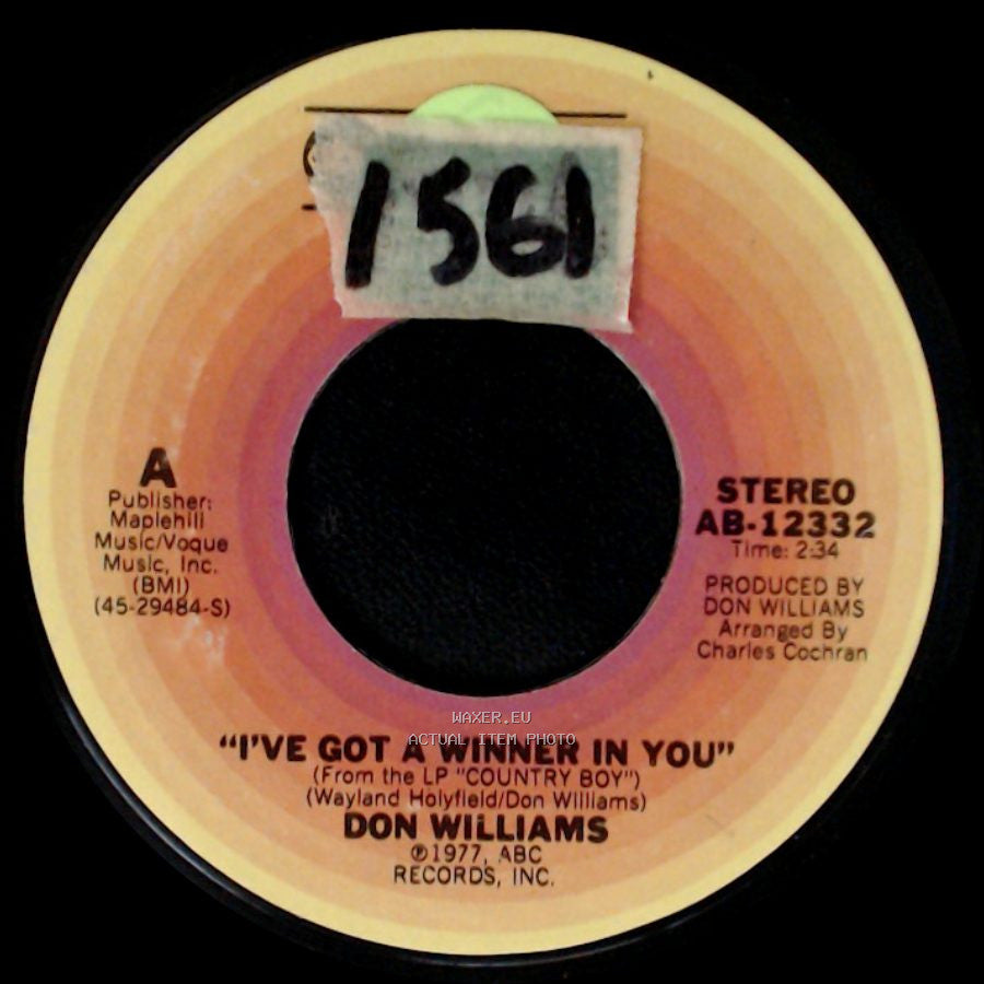 Don Williams - I've Got A Winner In You / Overlookin' And Underthinkin' side A