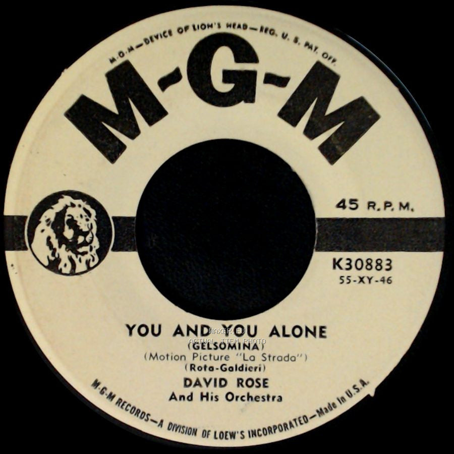 David Rose And His Orchestra - You And You Alone / Love Is A Many-Splendored Thing side A