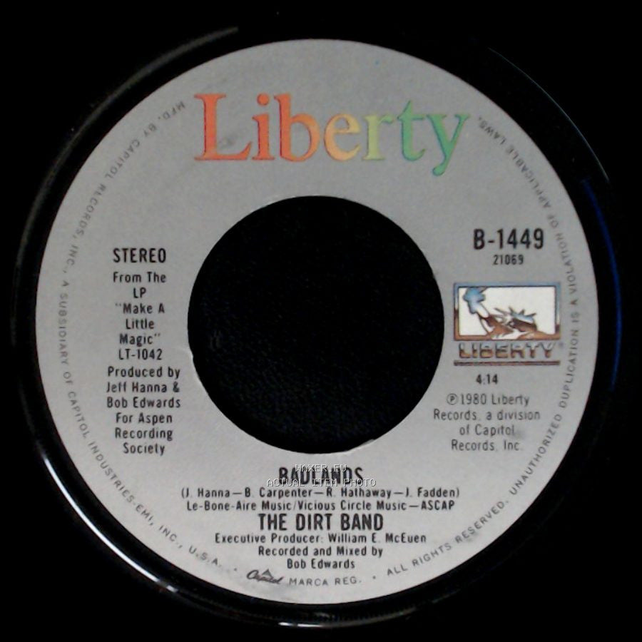 The Dirt Band - Jealousy / Badlands side B