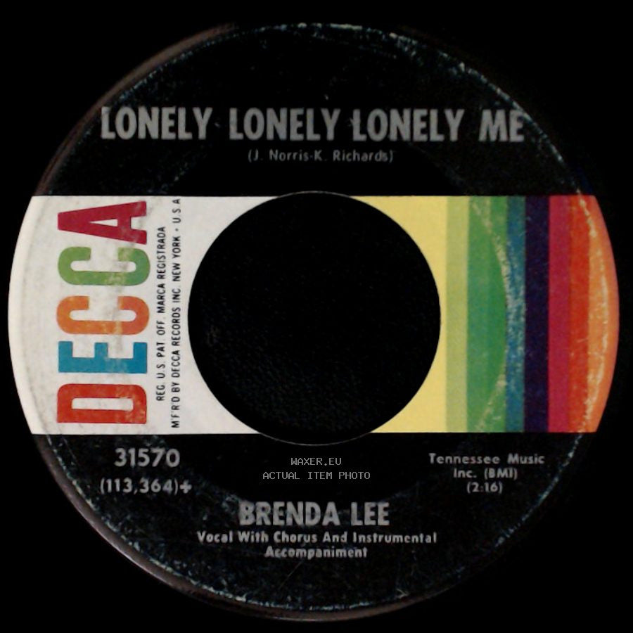Brenda Lee - As Usual / Lonely Lonely Lonely Me side B