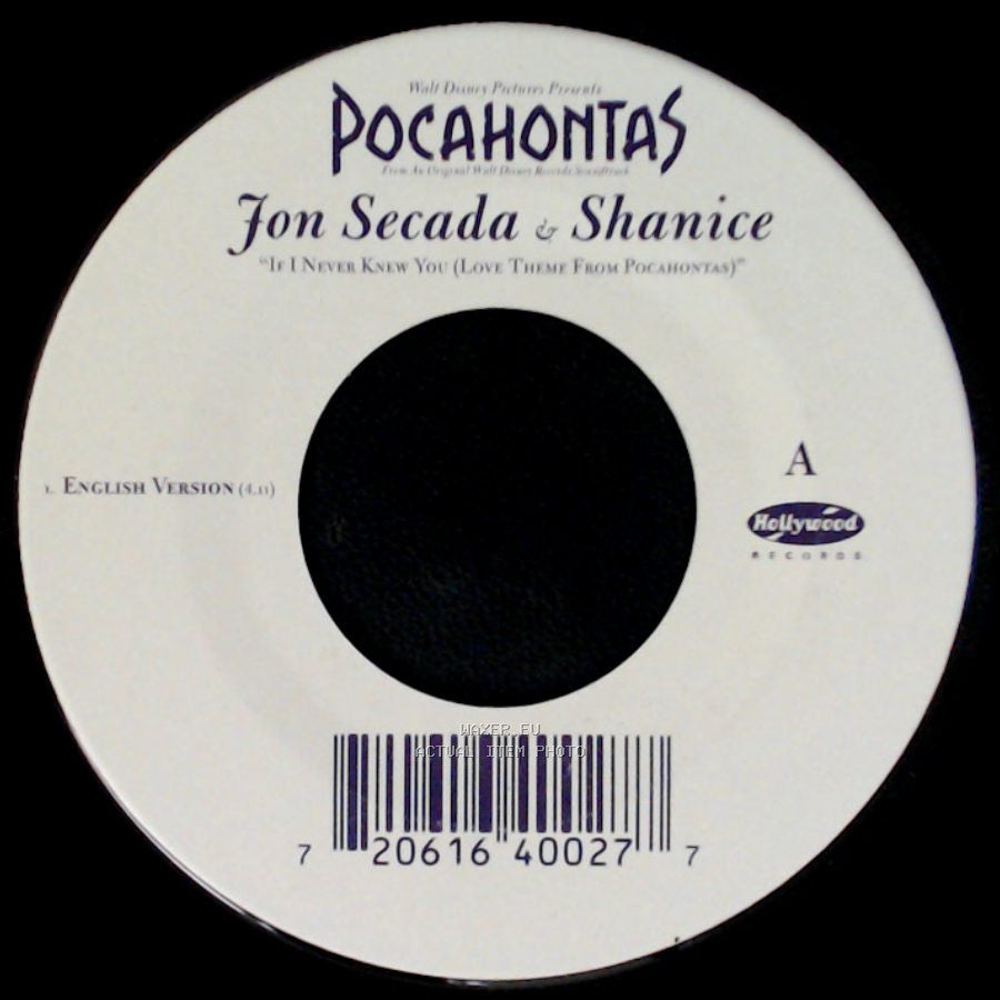 Jon Secada & Shanice - If I Never Knew You (Love Theme From Pocahontas) / I Never Knew You (Love Theme From Pocahontas) side A