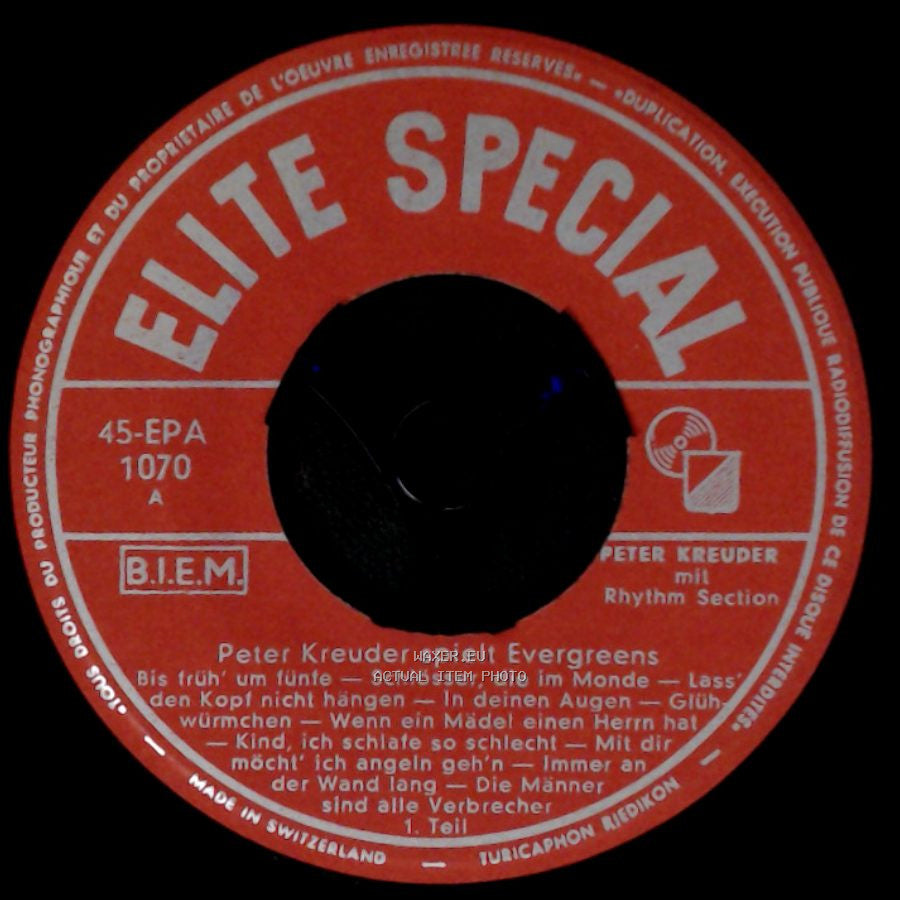 Peter Kreuder Mit Rhythm Section - Peter Kreuder Spielt Evergreens / Peter Kreuder Spielt Evergreens side B