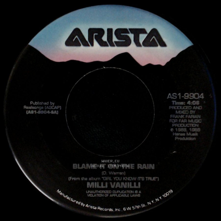 Milli Vanilli - Dance With A Devil / Blame It On The Rain side B