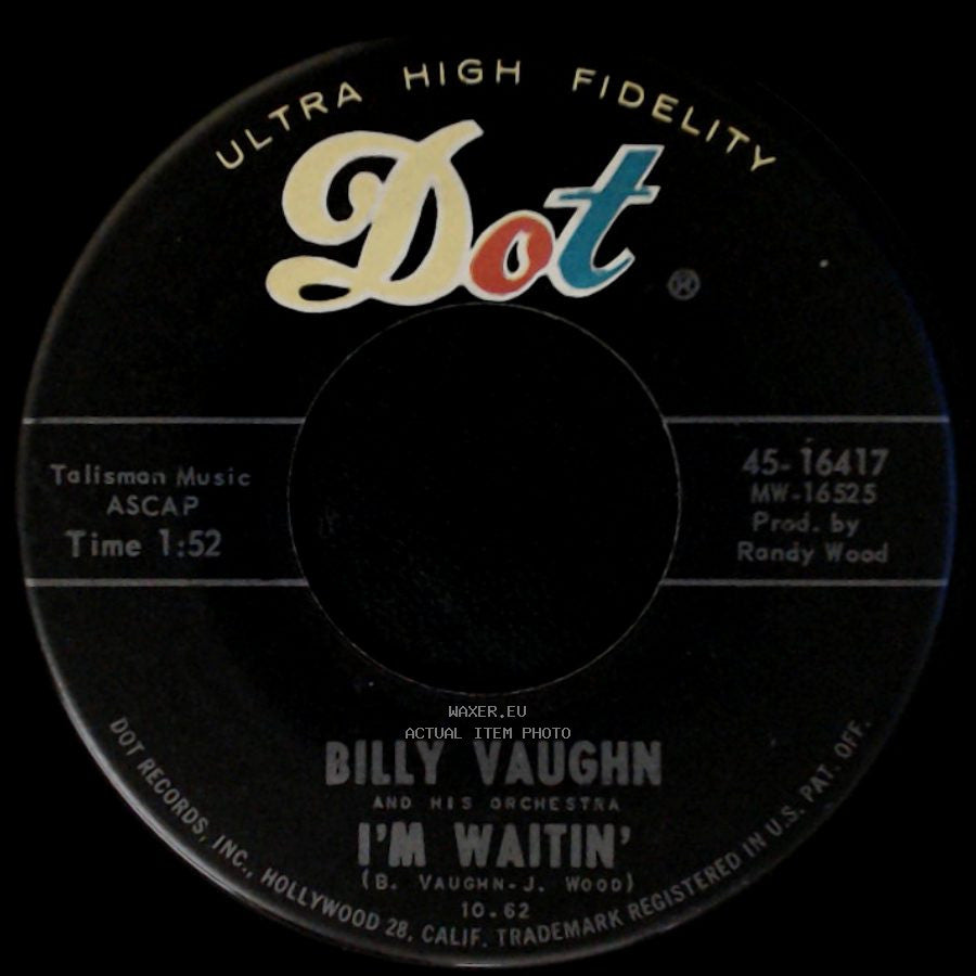 Billy Vaughn And His Orchestra - Down Yonder / I'm Waitin' side B