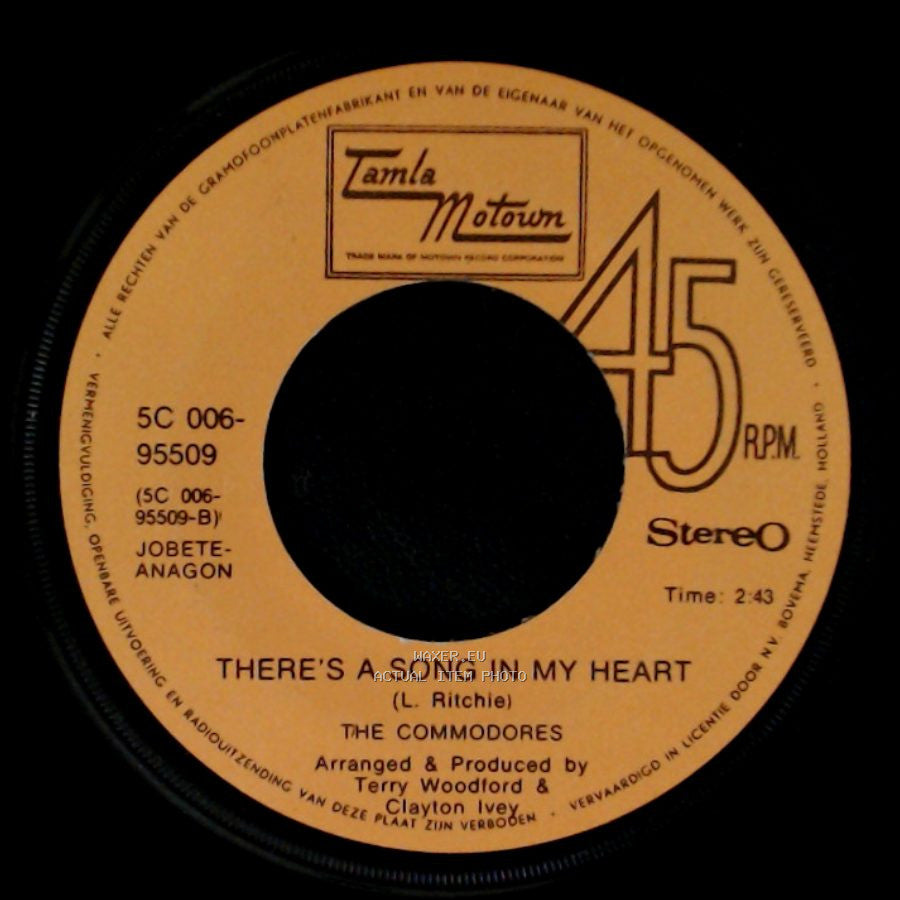 The Commodores - Machine Gun / There's A Song In My Heart side B