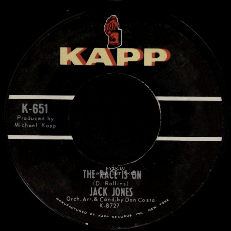 Jack Jones - The Race Is On / I Can't Believe I'm Losing You side A