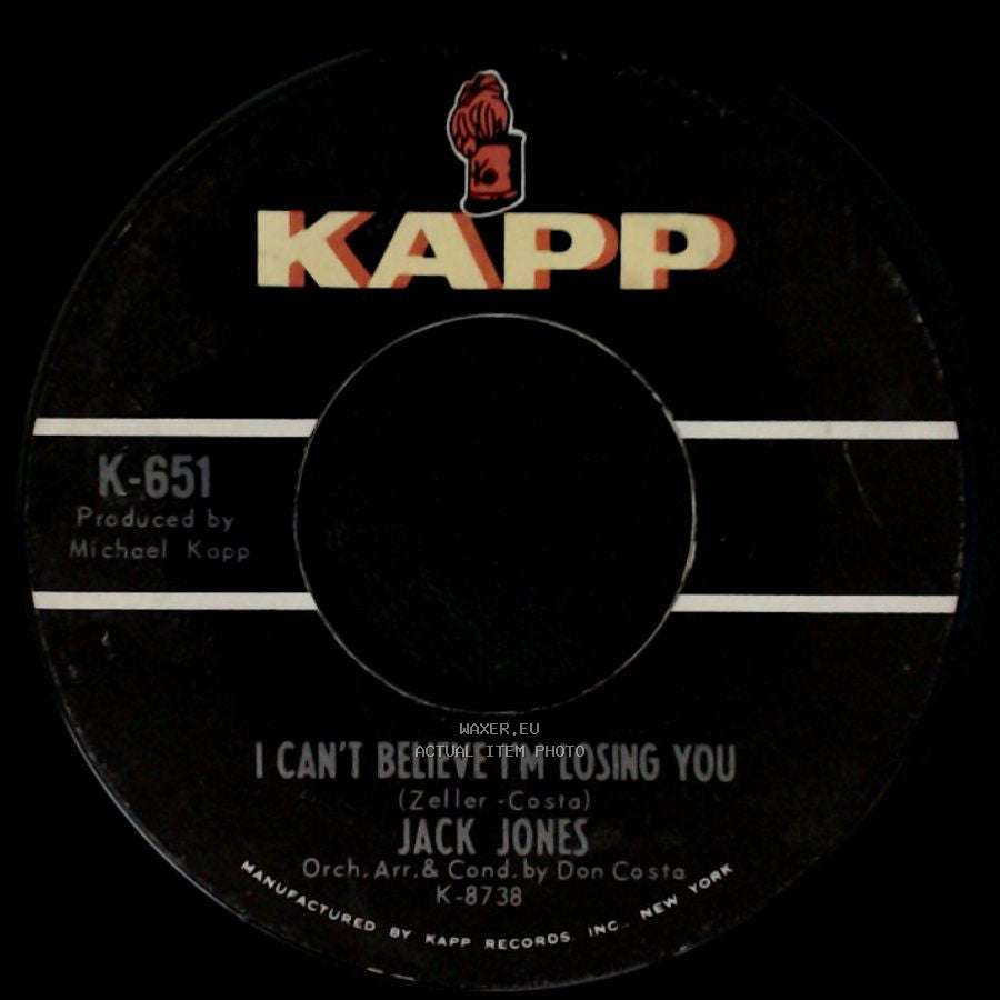 Jack Jones - The Race Is On / I Can't Believe I'm Losing You side B