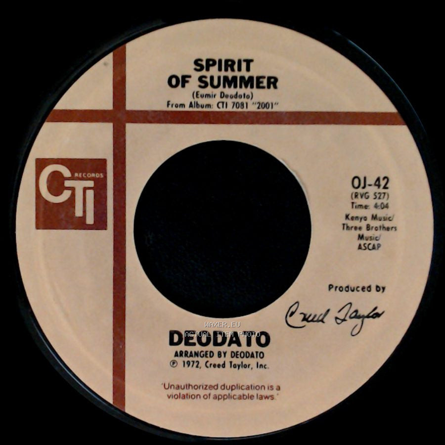 Deodato - Spirit Of Summer / Also Sprach Zarathustra (2001) side A
