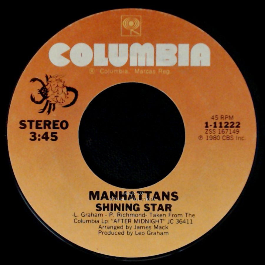 Manhattans - Shining Star / I'll Never Run Away From Love Again side A