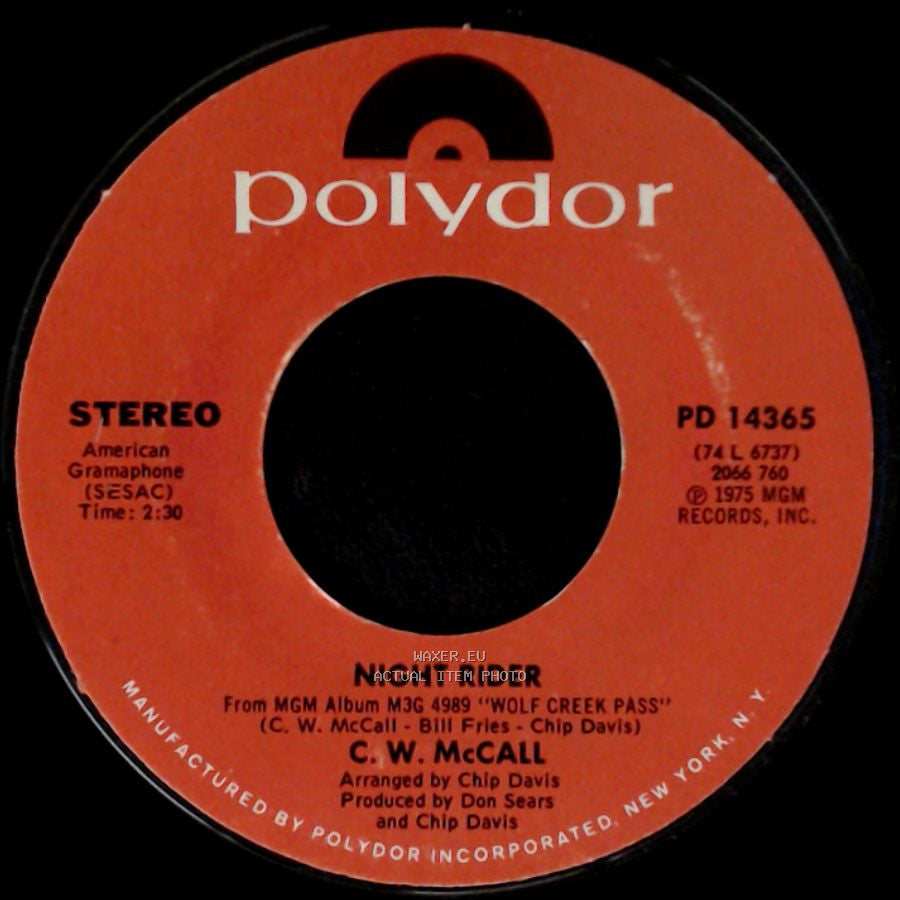 C. W. Mccall - Night Rider / 'round The World With The Rubber Duck side A