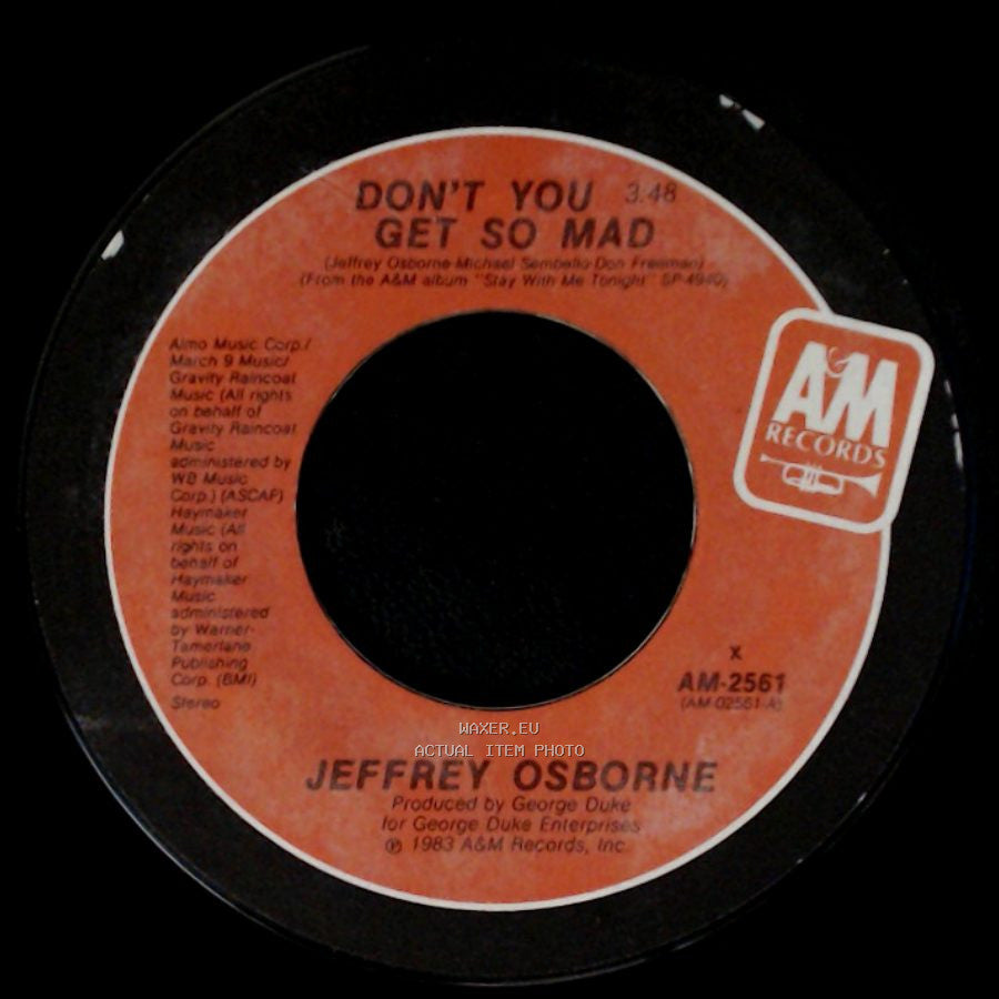 Jeffrey Osborne - Don't You Get So Mad / So Much Love side A