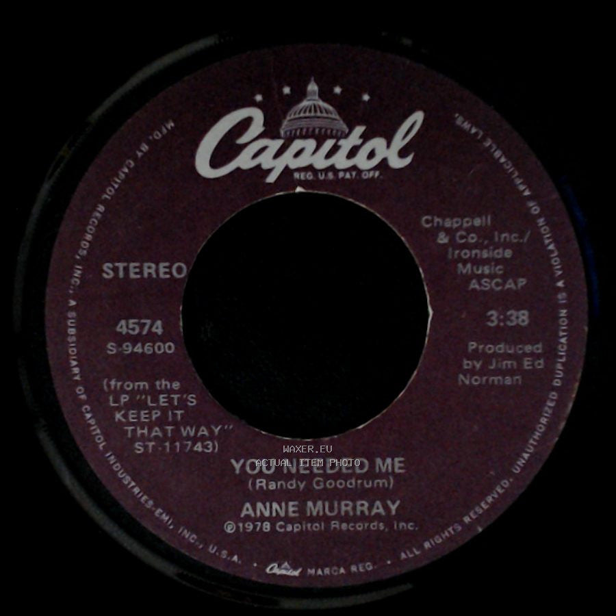 Anne Murray - You Needed Me / I Still Wish The Very Best For You side A