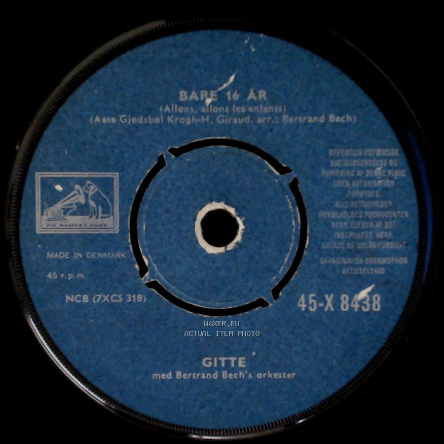 Gitte - La' Nu Vaer' / Bare 16 År side B