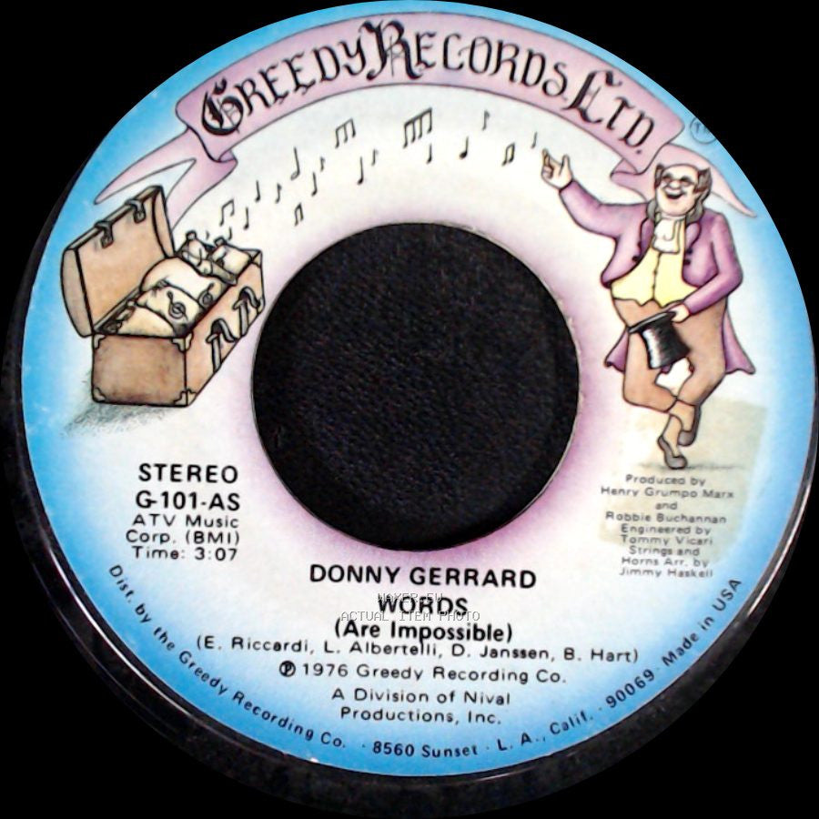 Donny Gerrard - Words (Are Impossible) / Stand Up side A