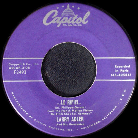 Larry Adler And His Harmonica - La Soupe A La Grimace (La Soup A La Grimass) / Le Rififi side B