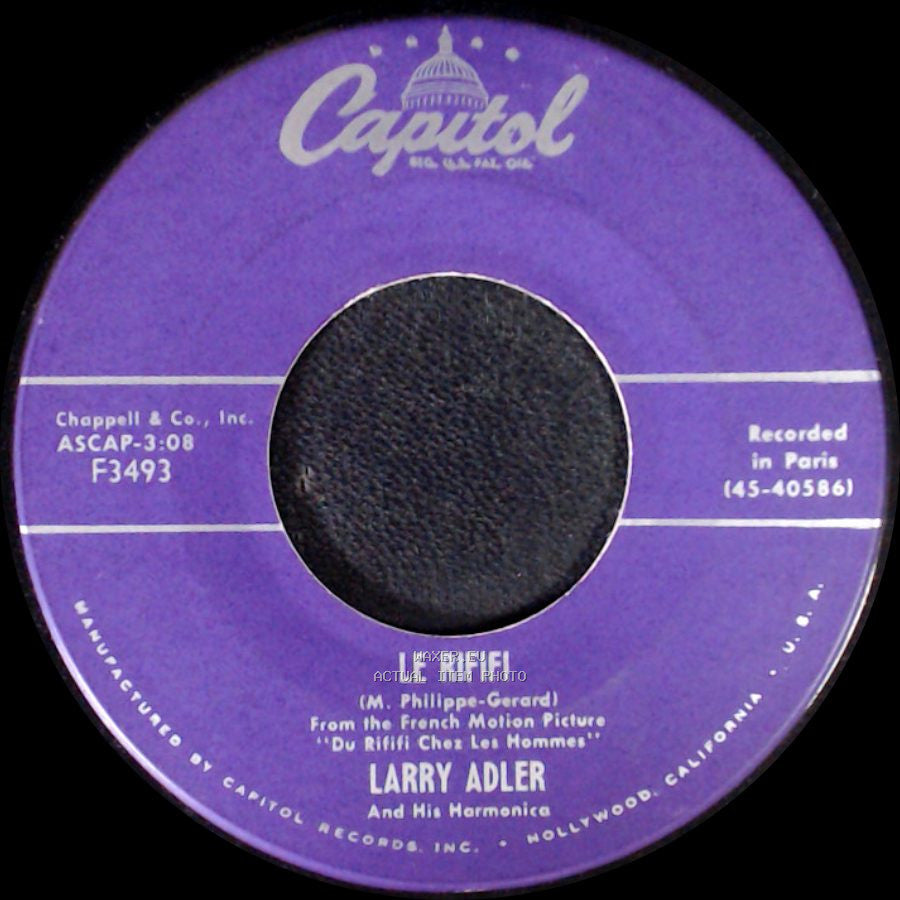 Larry Adler And His Harmonica - La Soupe A La Grimace (La Soup A La Grimass) / Le Rififi side B