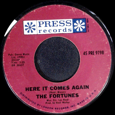 The Fortunes - Things I Should Have Known / Here It Comes Again side B